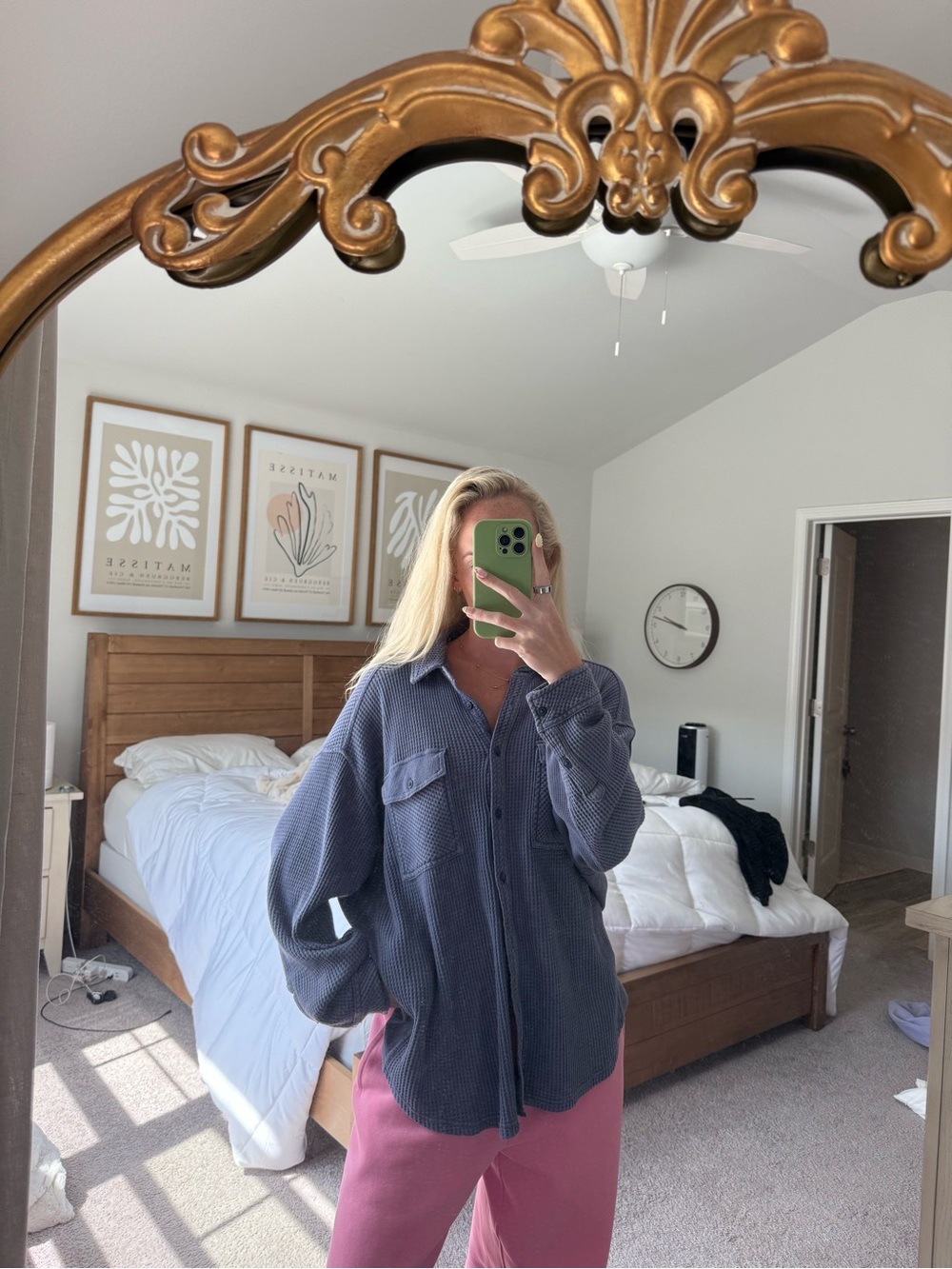 Aerie Relaxed Navy Button-Up Shirt - Women's Casual Top